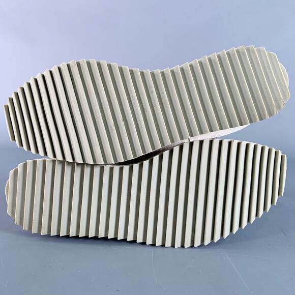 PEDRO GARCIA Size 6.5 Beige Grey Satin Suede Raw Edge Platform Sneakers - Picture 6 of 10